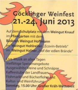 Weinfest in Göcklilngen